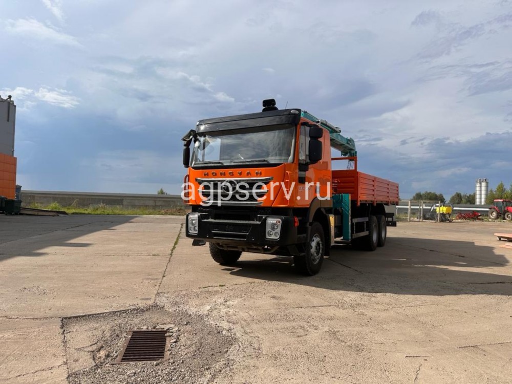 Автомобиль бортовой 4382Н0 на шасси HONGYAN CQ3346HV39D с КМУ HKTC8026